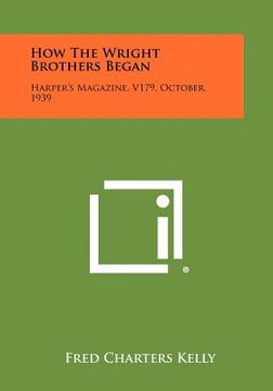 portada how the wright brothers began: harper's magazine, v179, october, 1939