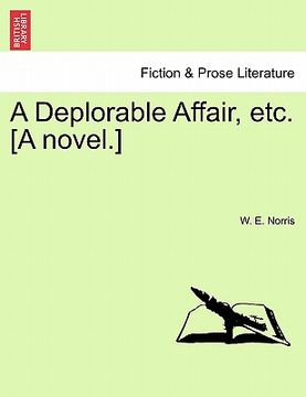 portada a deplorable affair, etc. [a novel.] (en Inglés)