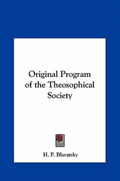portada original program of the theosophical society (in English)