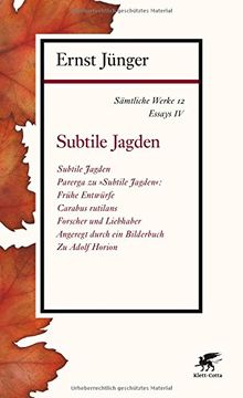 portada Sämtliche Werke - Band 12: Essays IV: Subtile Jagden (en Alemán)