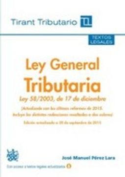 portada Ley General Tributaria 2015 (Textos legales Tirant Tributario)
