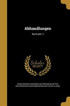 portada Abhandlungen; Band abh. 4 (en Alemán)