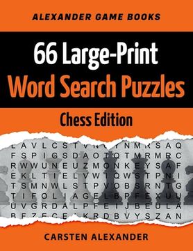 portada 66 Large-Print Word Search Puzzles - Chess Edition: Fun Brain Games for Adults and Kids (en Inglés)