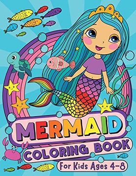 portada Mermaid Coloring Book: For Kids Ages 4-8 (Silly Bear Coloring Books) (in English)
