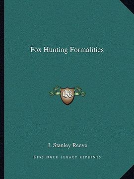 portada fox hunting formalities (en Inglés)