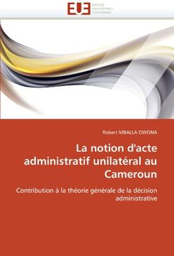 portada La Notion D'Acte Administratif Unilateral Au Cameroun