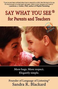portada say what you see for parents and teachers