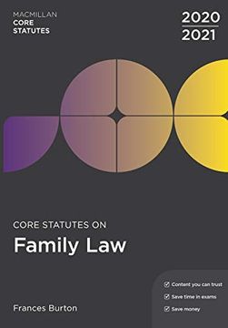 portada Core Statutes on Family law 2020-21 (Macmillan Core Statutes) (en Inglés)