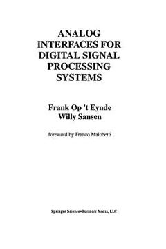 portada Analog Interfaces for Digital Signal Processing Systems (in English)