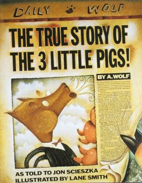 portada The True Story of the Three Little Pigs (en Inglés)