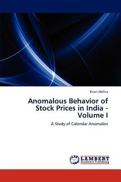 portada anomalous behavior of stock prices in india - volume i
