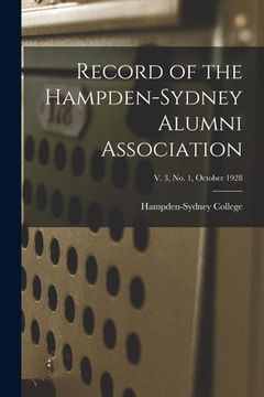 portada Record of the Hampden-Sydney Alumni Association; v. 3, no. 1, October 1928 (in English)