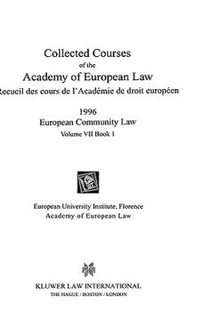 portada collected courses of the academy of european law/1996 europ commu (volume vii, book 1) (en Inglés)
