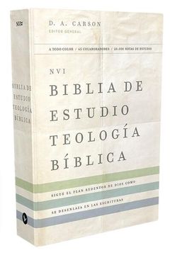 portada Nvi Biblia de Estudio, Teología Bíblica, Tapa Dura, Interior a Cuatro Colores: Sigue el Plan Redentor de Dios Como se Desenlaza en las Escrituras (in Spanish)