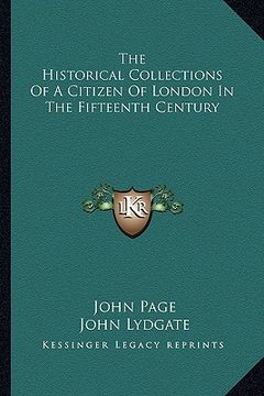 portada the historical collections of a citizen of london in the fifteenth century