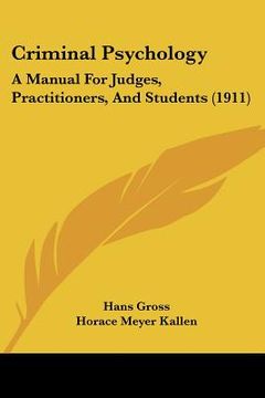 portada criminal psychology: a manual for judges, practitioners, and students (1911)