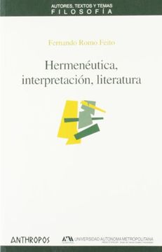 portada Hermenéutica, Interpretación, Literatura