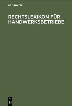 portada Rechtslexikon für Handwerksbetriebe (in German)