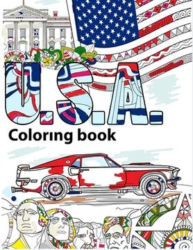 portada USA Coloring Book: Adult Colouring Fun, Stress Relief Relaxation and Escape (in English)