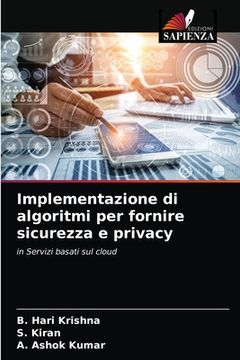 portada Implementazione di algoritmi per fornire sicurezza e privacy