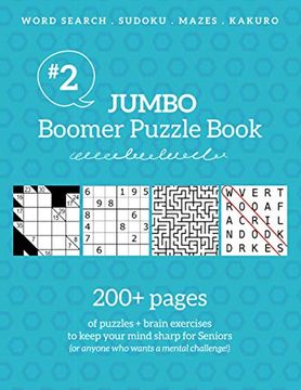 portada Jumbo Boomer Puzzle Book #2: 200+ Pages of Puzzles & Brain Exercises to Keep Your Mind Sharp for Seniors (Boomer Puzzles) 