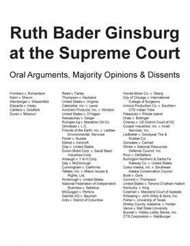 portada Ruth Bader Ginsburg at the Supreme Court: Oral Arguments, Majority Opinions and Dissents (en Inglés)