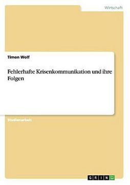 portada Fehlerhafte Krisenkommunikation und Ihre Folgen (in German)