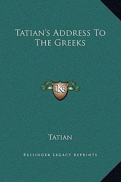portada tatian's address to the greeks