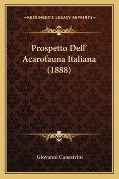 portada Prospetto Dell' Acarofauna Italiana (1888) (in Italian)