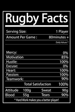 portada Rugby Facts: Rugby Not, Rugby Logbook, Rugby Gift for a Rugby Player, Rugby Diary 