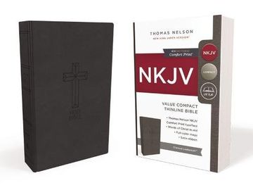 portada Nkjv, Value Thinline Bible, Compact, Imitation Leather, Black, red Letter Edition, Comfort Print (in English)