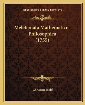 portada Meletemata Mathematico-Philosophica (1755) (in Latin)