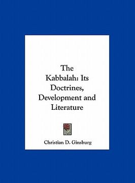 portada the kabbalah: its doctrines, development and literature