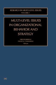 portada multi-level issues in organizational behavior and strategy