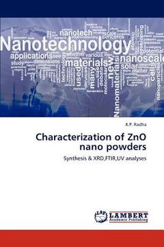 portada characterization of zno nano powders (en Inglés)