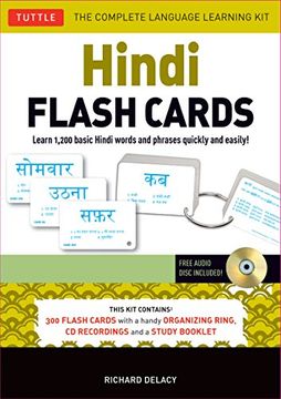 portada Hindi Flash Cards Kit: Learn 1,500 basic Hindi words and phrases quickly and easily! (Audio CD Included) (in English)