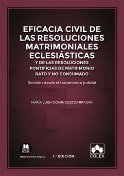 portada Eficacia Civil de las Resoluciones Matrimoniales Eclesiasticas y de las Resoluciones Pontificias de Matrimonio Rato y no Consumado
