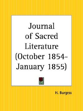 portada journal of sacred literature, october 1854 to january 1855 (en Inglés)