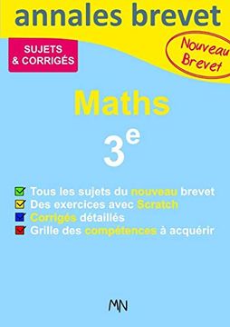portada Annales Maths Nouveau Brevet 3e (en Francés)