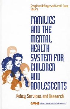 portada families and the mental health system for children and adolescents: policy, services, and research (en Inglés)