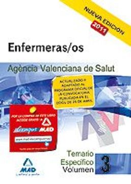 portada Enfermeras/Os (Ats/Due) De La Agencia Valenciana De Salud. Temario Parte Específica. Volumen Iii