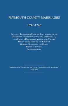 portada plymouth county marriages 1692-1746 (en Inglés)