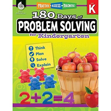 portada 180 Days of Problem Solving for Kindergarten (Grade k): Practice, Assess, Diagnose (180 Days of Practice) 
