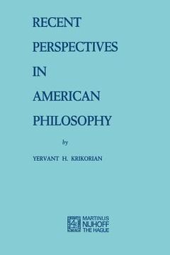 portada Recent Perspectives in American Philosophy (in English)