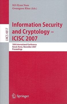 portada information security and cryptology: icisc 2007 (en Inglés)