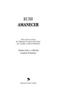 portada Amanecer (Seleccion de Textos del "Masnavi" de Jalabuddin Rumi) - Diario de Guia Espiritual (in Spanish)