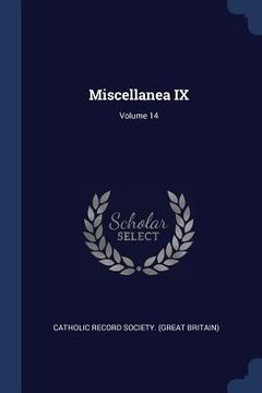 portada Miscellanea IX; Volume 14 (en Inglés)