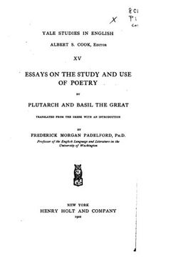 portada Essays on the Study and use of Poetry by Plutarch and Basil the Great (in English)