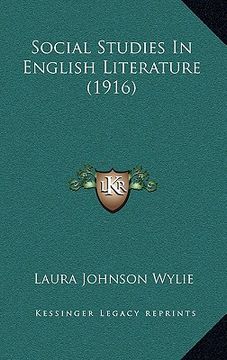 portada social studies in english literature (1916)