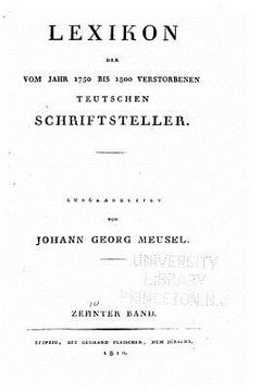 portada Lexikon der vom Jahr 1750 bis 1800 verstorbenen teutschen Schriftsteller (en Alemán)
